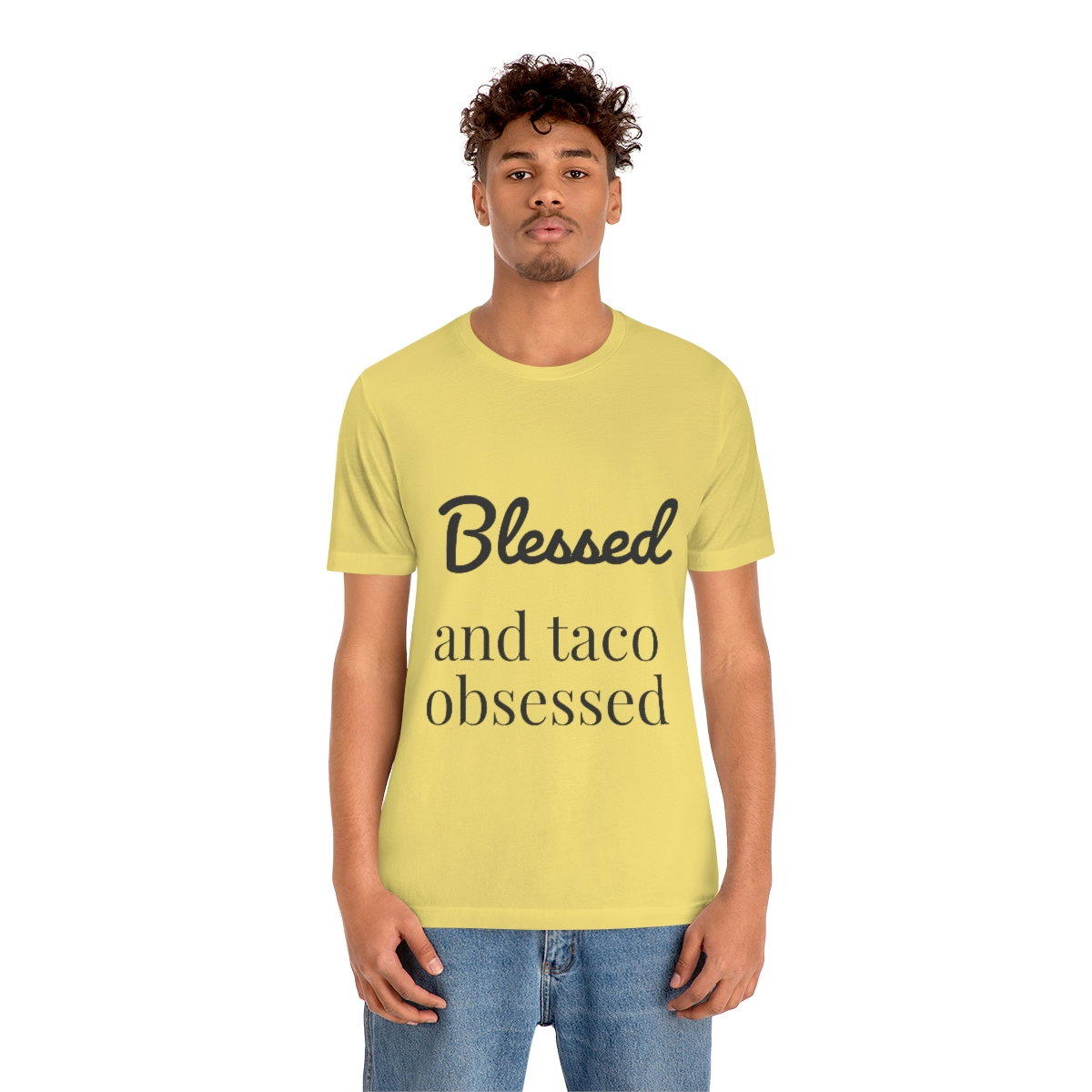 Blessed and Taco Obsessed Short Sleeve Tee - Image 44