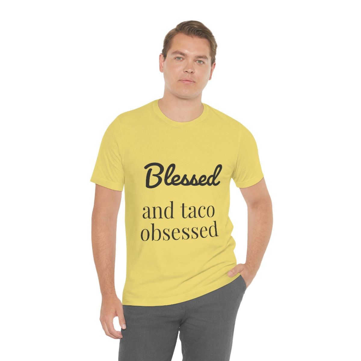 Blessed and Taco Obsessed Short Sleeve Tee - Image 46