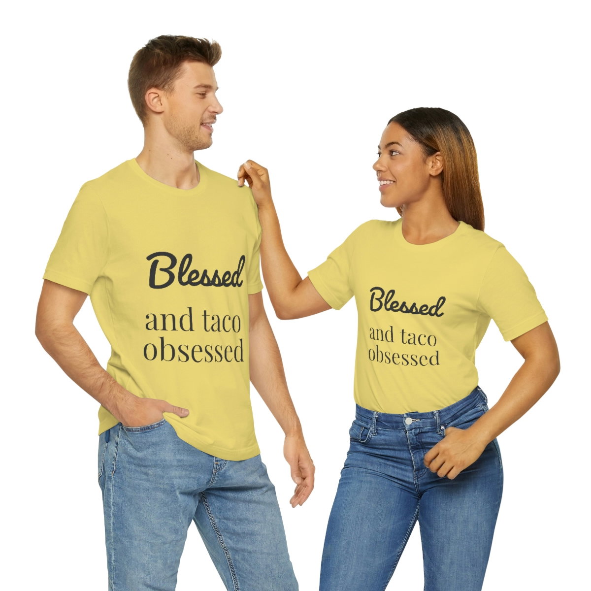Blessed and Taco Obsessed Short Sleeve Tee - Image 48