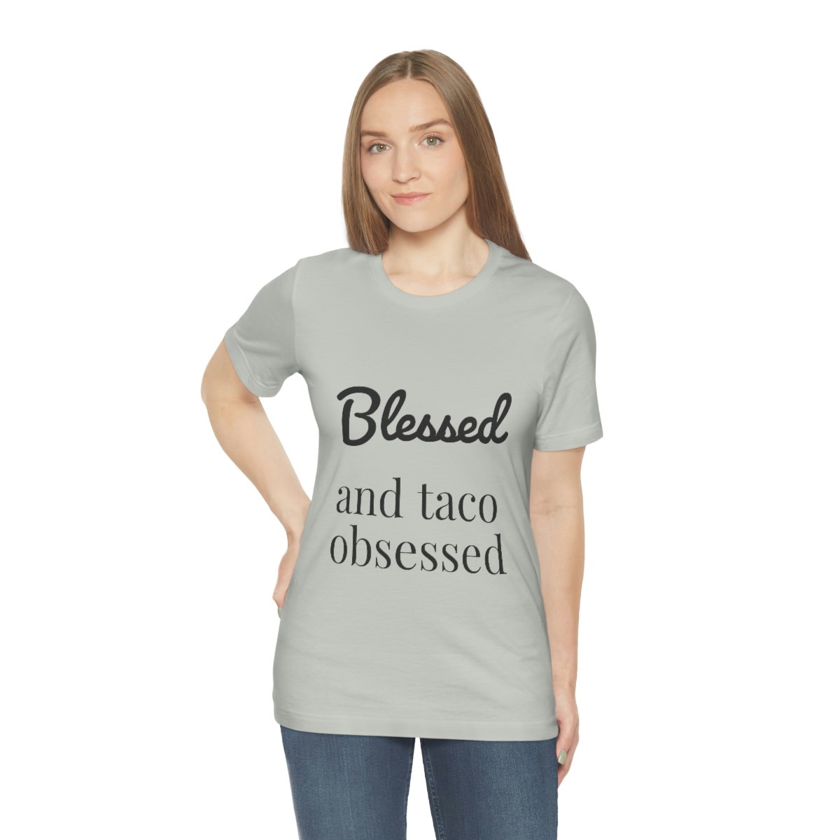 Blessed and Taco Obsessed Short Sleeve Tee - Image 29