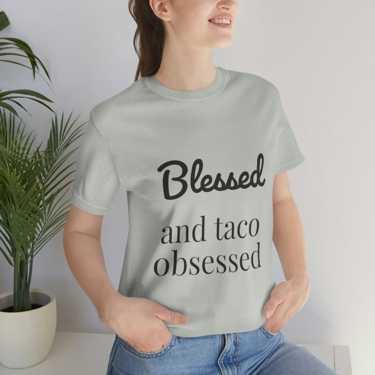 Blessed and Taco Obsessed Short Sleeve Tee - Image 31