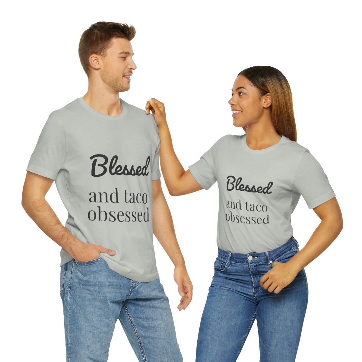 Blessed and Taco Obsessed Short Sleeve Tee - Image 32