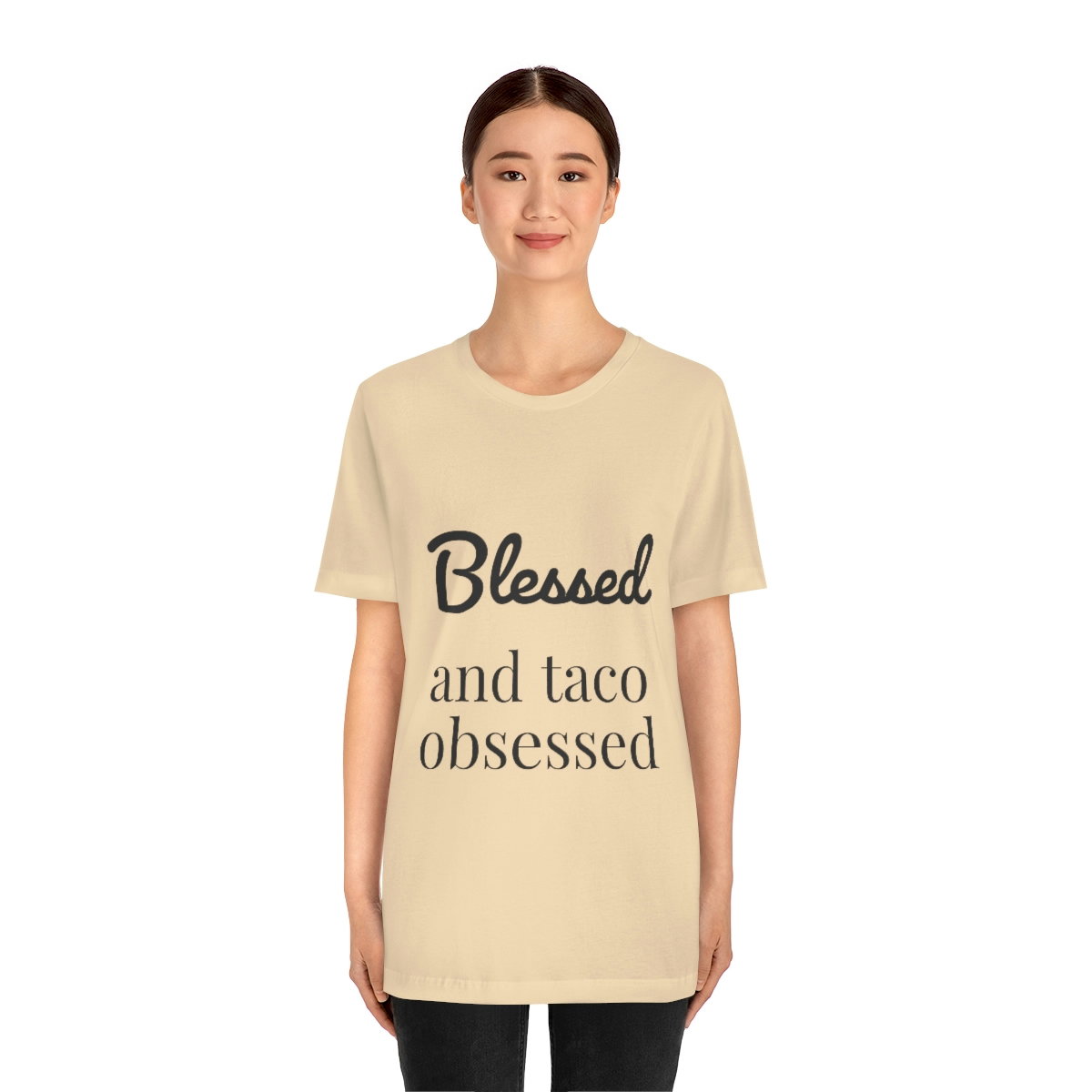 Blessed and Taco Obsessed Short Sleeve Tee - Image 19