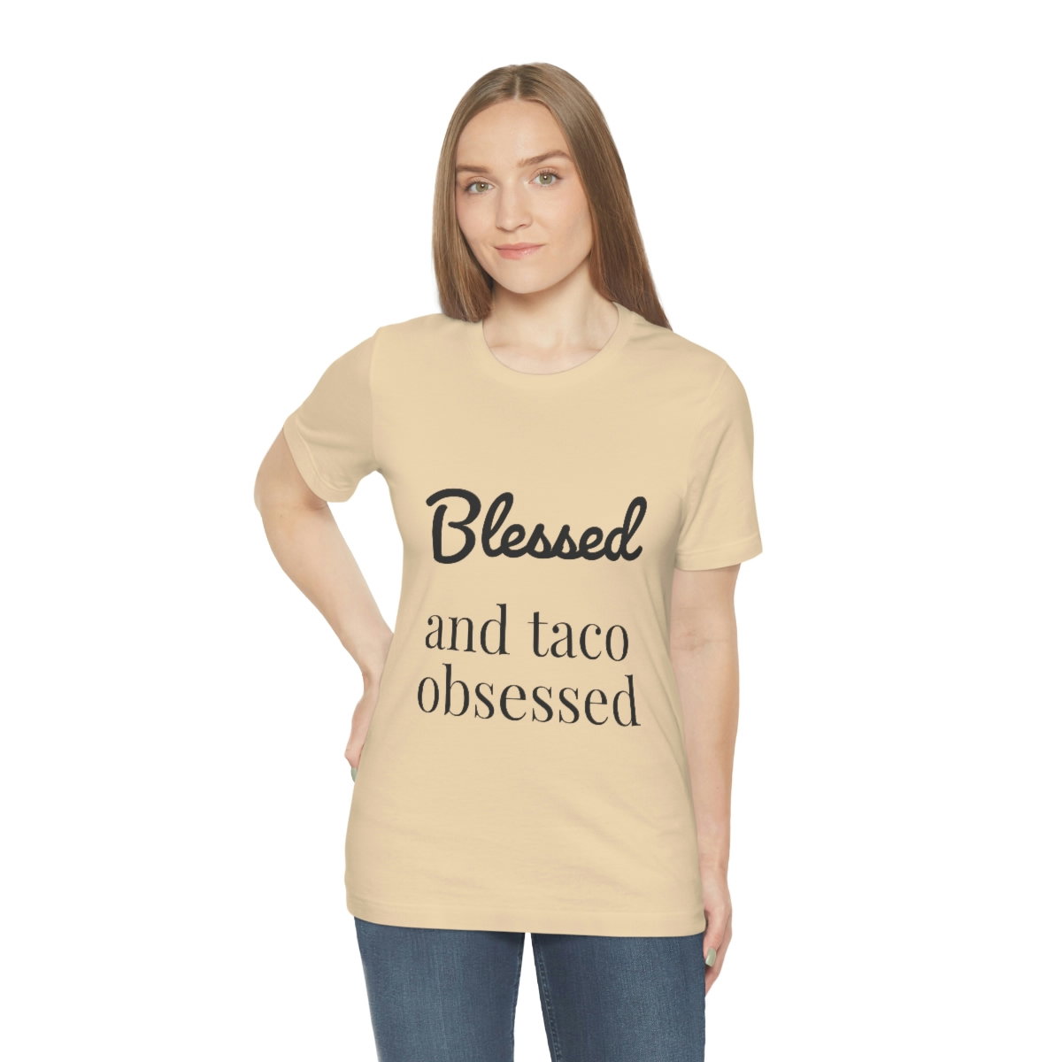 Blessed and Taco Obsessed Short Sleeve Tee - Image 21