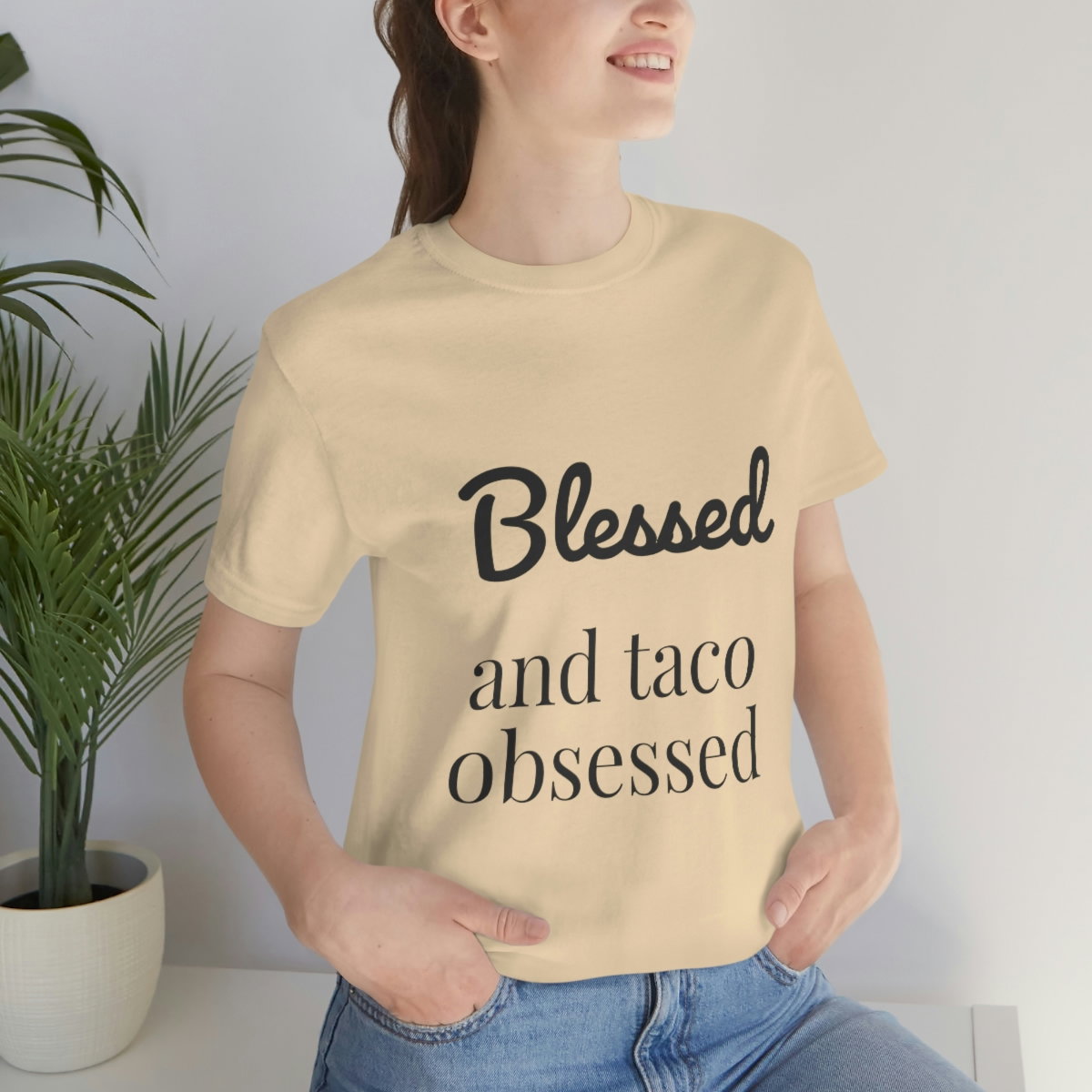 Blessed and Taco Obsessed Short Sleeve Tee - Image 23