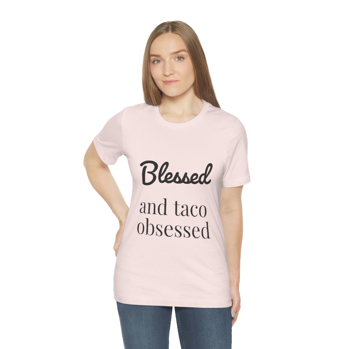 Blessed and Taco Obsessed Short Sleeve Tee - Image 13