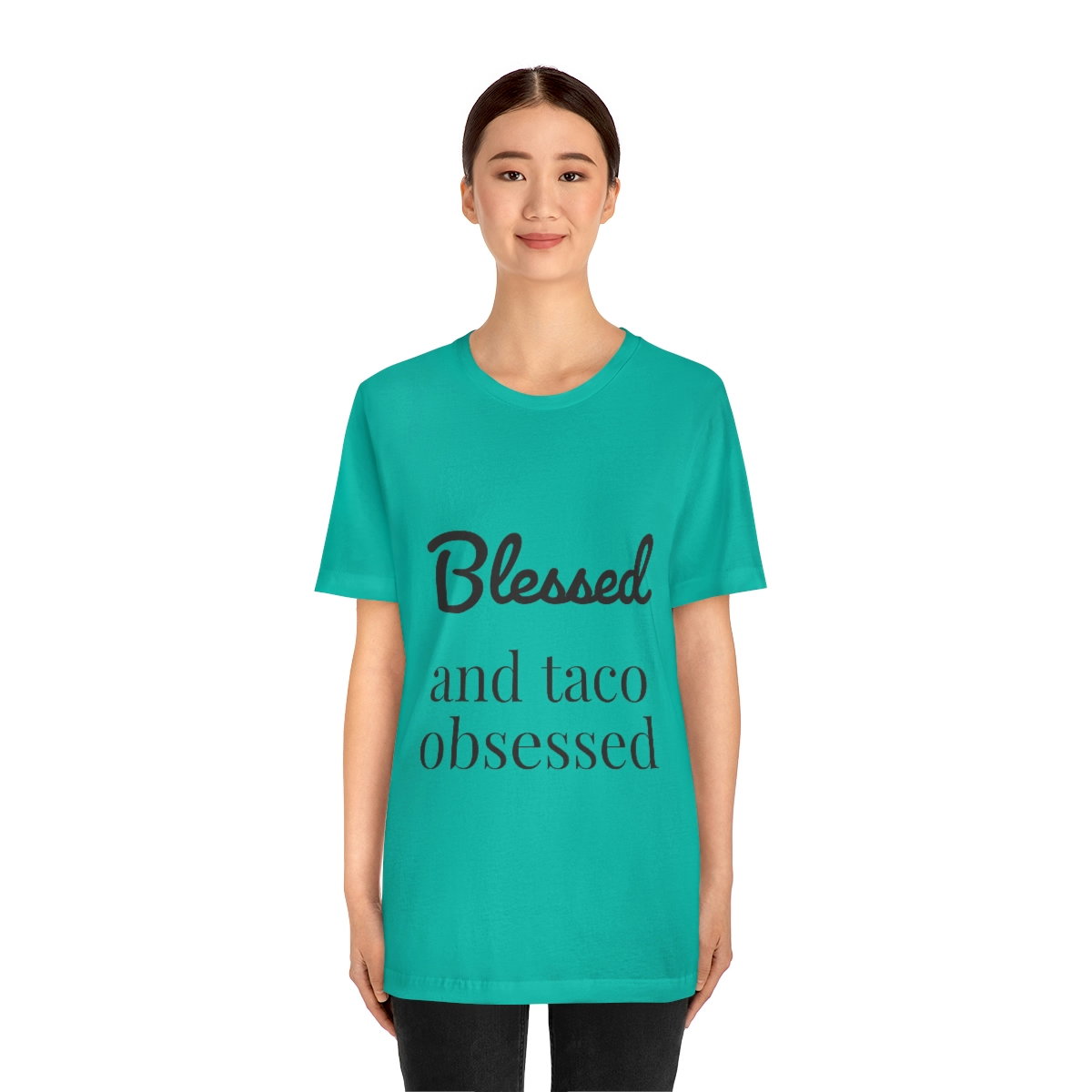 Blessed and Taco Obsessed Short Sleeve Tee - Image 51