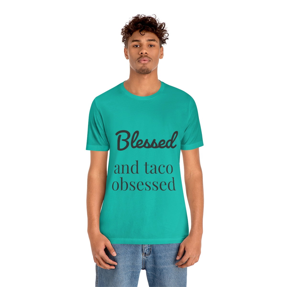 Blessed and Taco Obsessed Short Sleeve Tee - Image 52