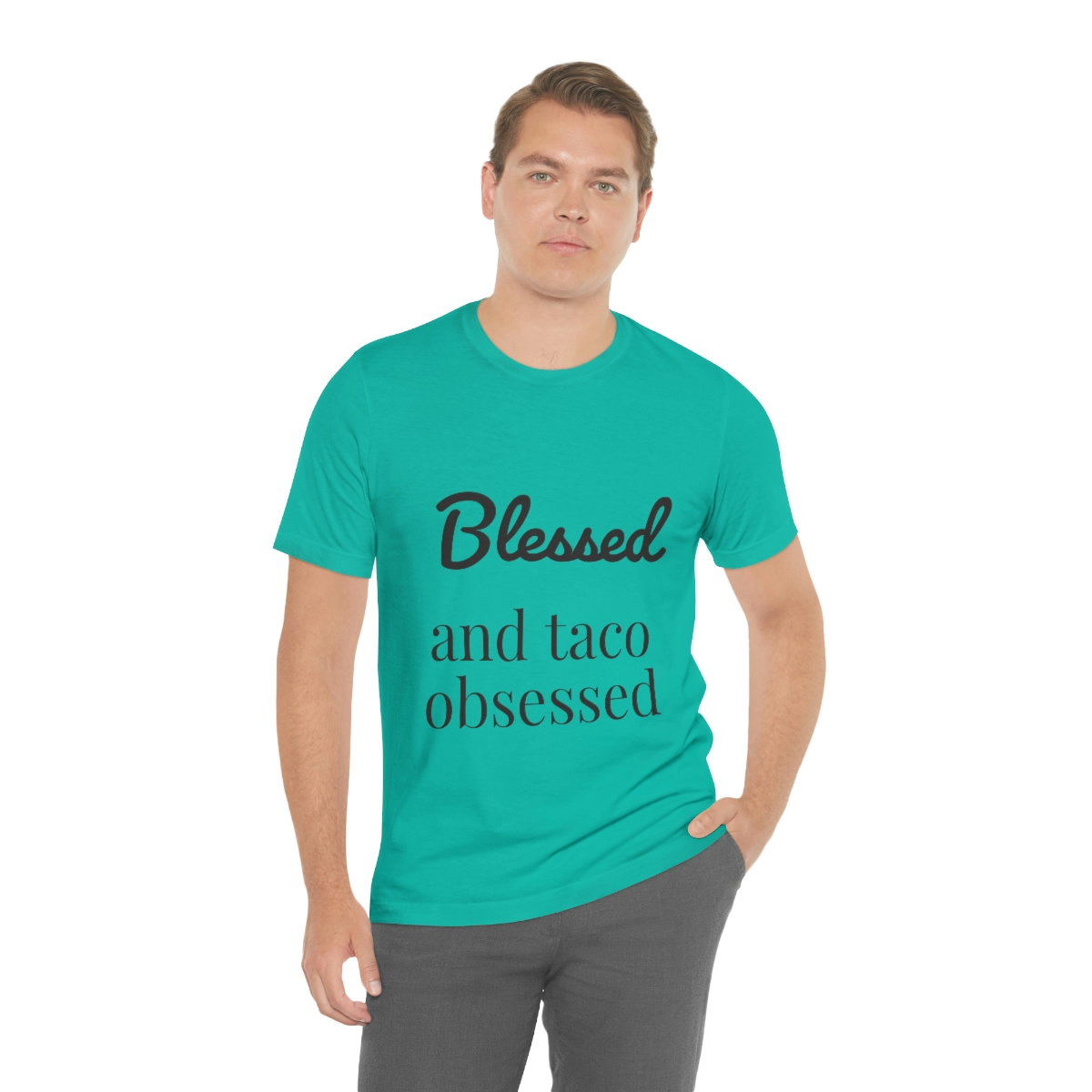 Blessed and Taco Obsessed Short Sleeve Tee - Image 54