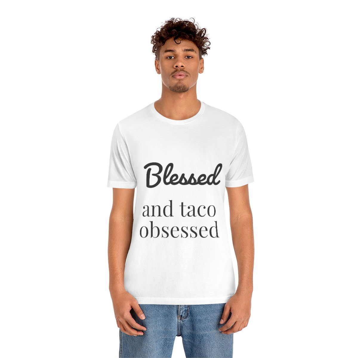 Blessed and Taco Obsessed Short Sleeve Tee - Image 4