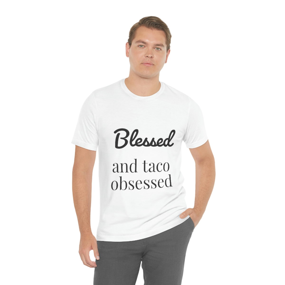 Blessed and Taco Obsessed Short Sleeve Tee - Image 6
