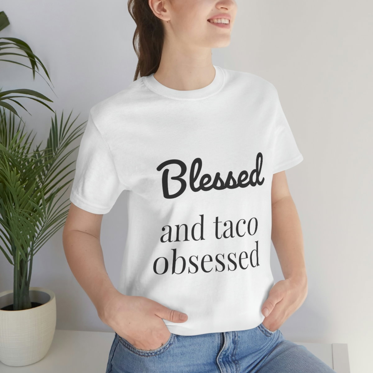 Blessed and Taco Obsessed Short Sleeve Tee - Image 7
