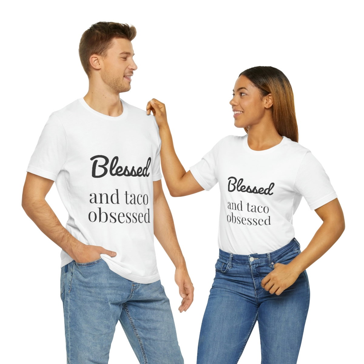 Blessed and Taco Obsessed Short Sleeve Tee - Image 8