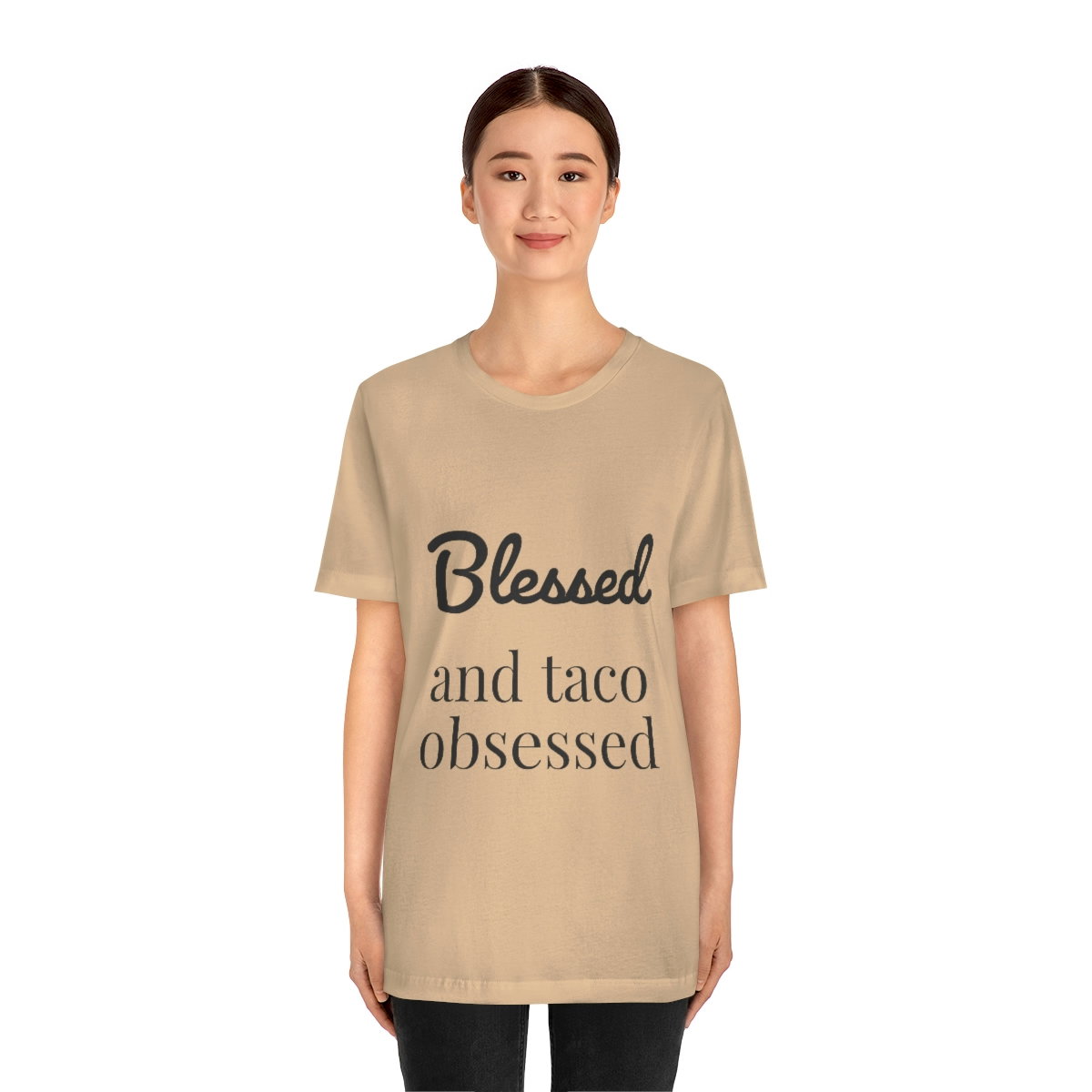 Blessed and Taco Obsessed Short Sleeve Tee - Image 35