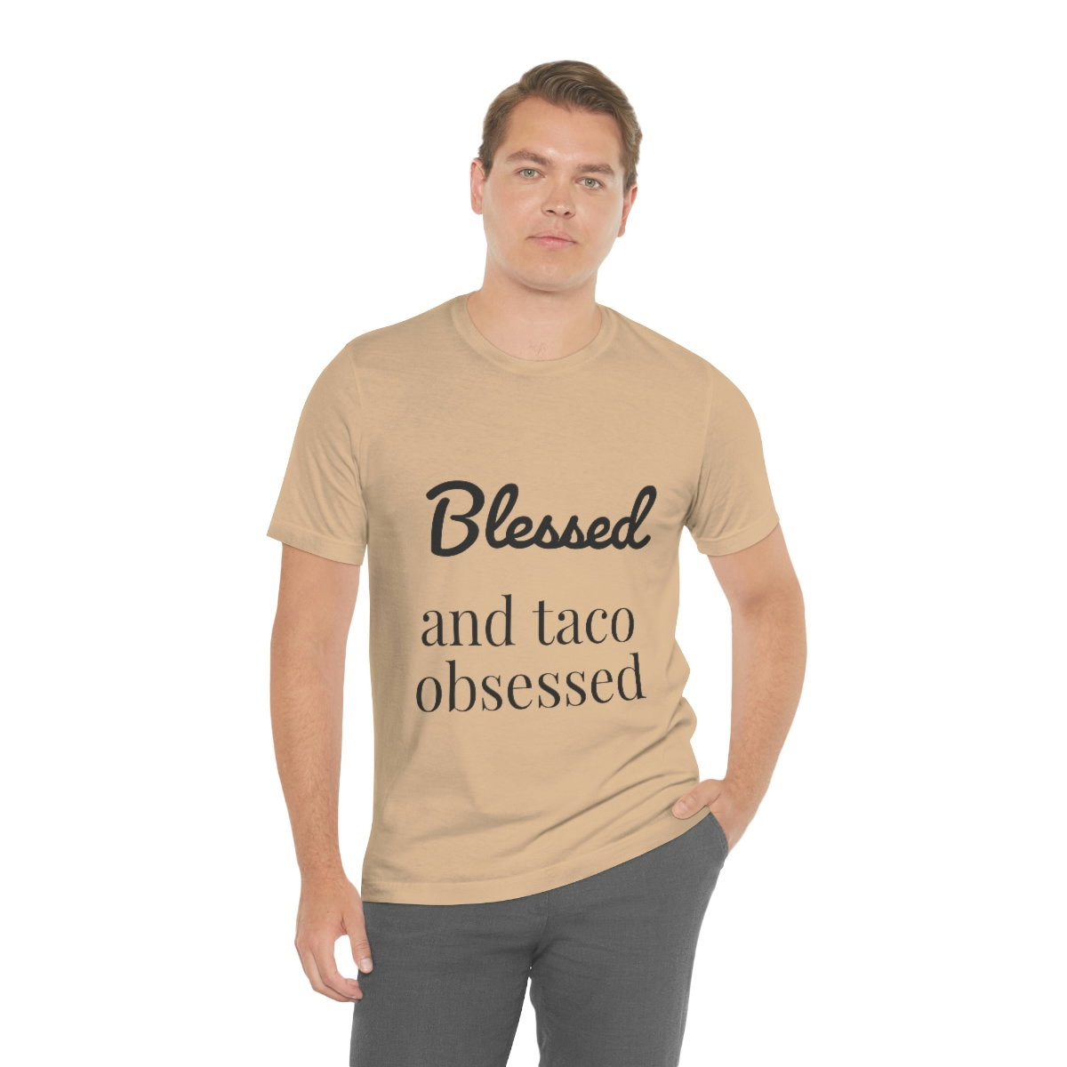 Blessed and Taco Obsessed Short Sleeve Tee - Image 38