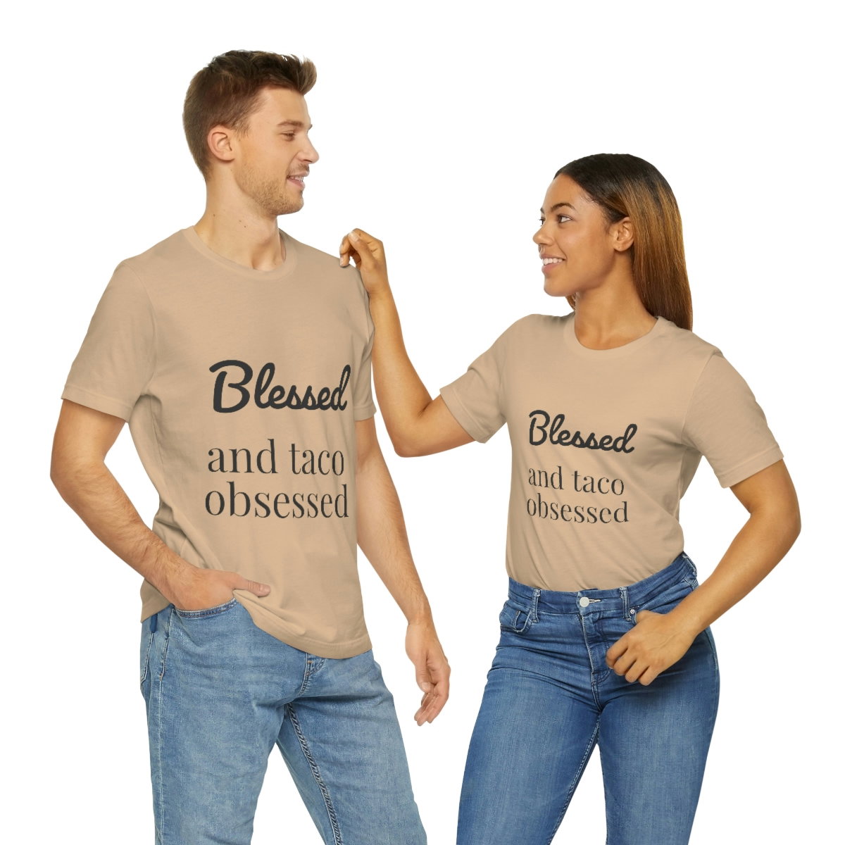 Blessed and Taco Obsessed Short Sleeve Tee - Image 40